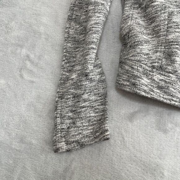 Express Sweater Womens Extra Small Heather Grey Cropped Full Zip Mock Neck* - Picture 8 of 13